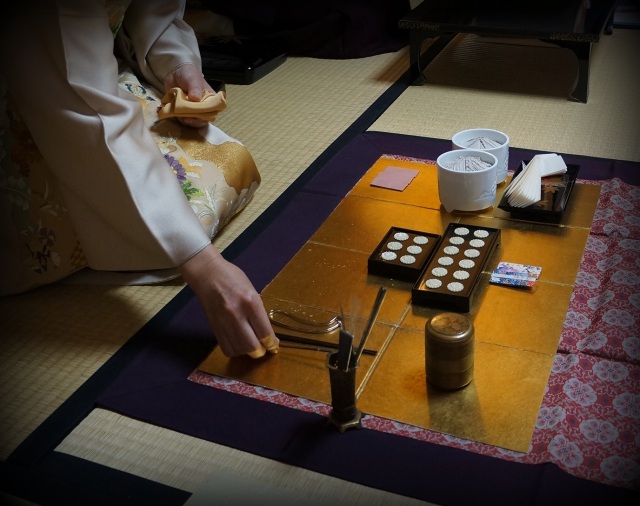 A moment in time- the handling and careful layout of the incense utensils is an art refined by years of practice